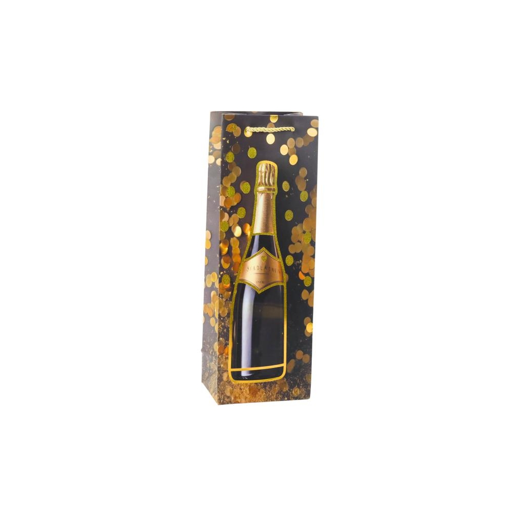 Vyno maišelis Popierinis šampano butelis 35 x 12 x 9 cm, 1vnt