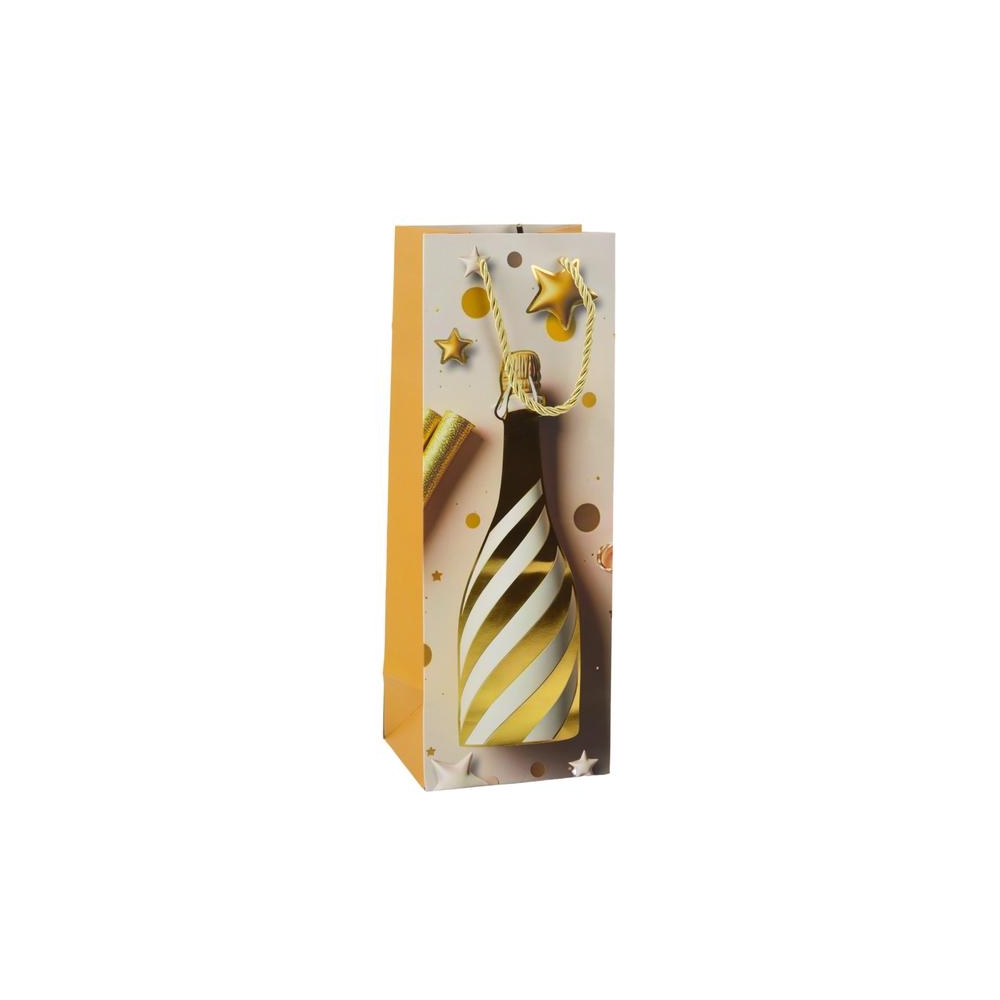 Popierinis dovanų maišelis šampano buteliui Pastelė 35 x 12 x 9 cm, 1vnt