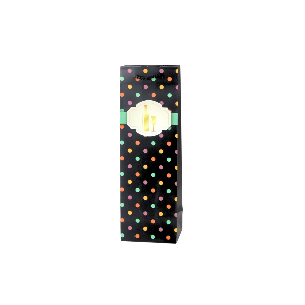 Vyno butelių dovanų maišelis Dots 35 x 12 x 9 cm