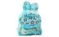 Plush Backpack Ears Gold Stars Children's Blue