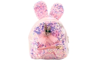 Plecak Dziecięcy Cekiny Uszy Królika Jasnoróżowy 22cm 4.4L