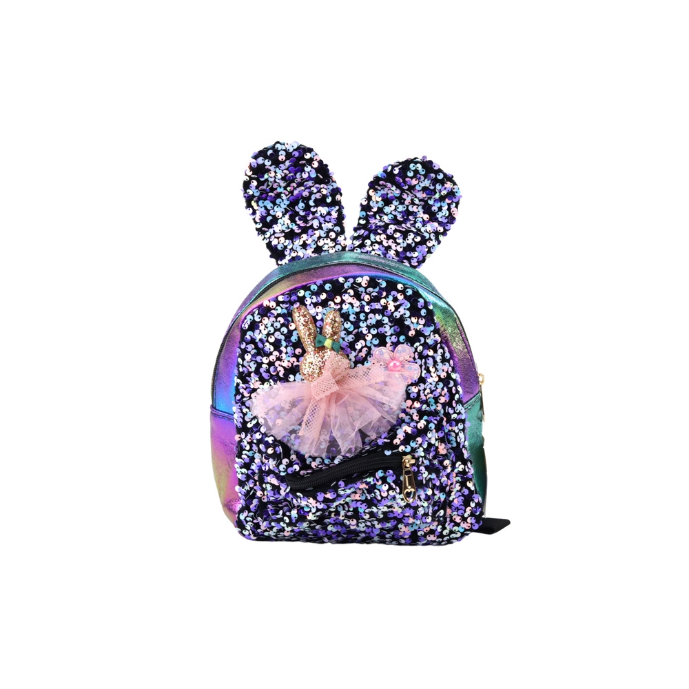 Vaikiška kuprinė Sequins Bunny Ears Tamsių spalvų 22cm 4.4L-Drabužiai ir aksesuarai, Aksesuarai, Rankinės, kuprinės, lagaminai-e