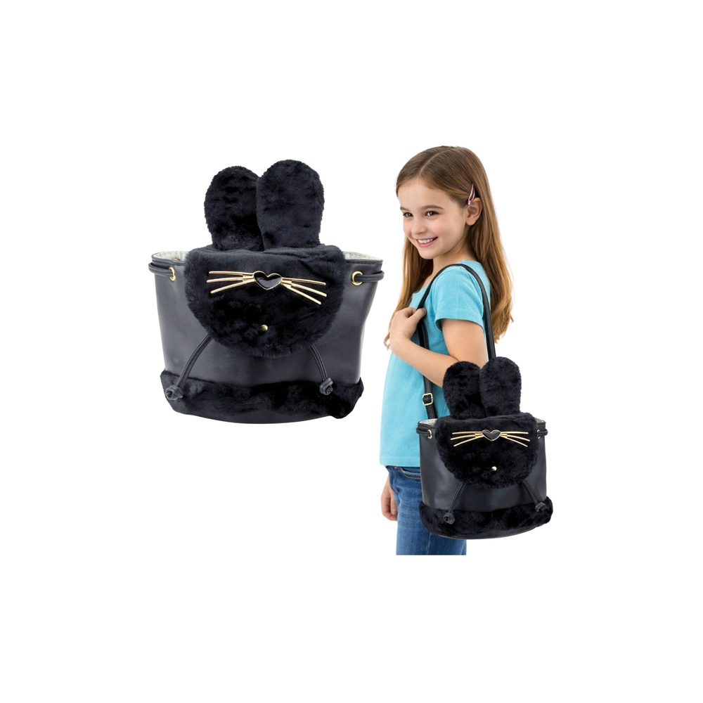Kuprinė Pliušinės zuikio ausys 22cm 4L, juoda-Drabužiai ir aksesuarai, Aksesuarai, Rankinės, kuprinės, lagaminai-e-vaikas