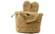 Plecak Dziecięcy Pluszowy Uszy Regulowany Pasek Beżowy 22cm 4L