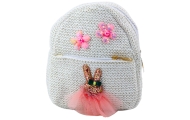 Children's Backpack Embroidered Rabbit In A Dress Flowers 2.5L 20cm