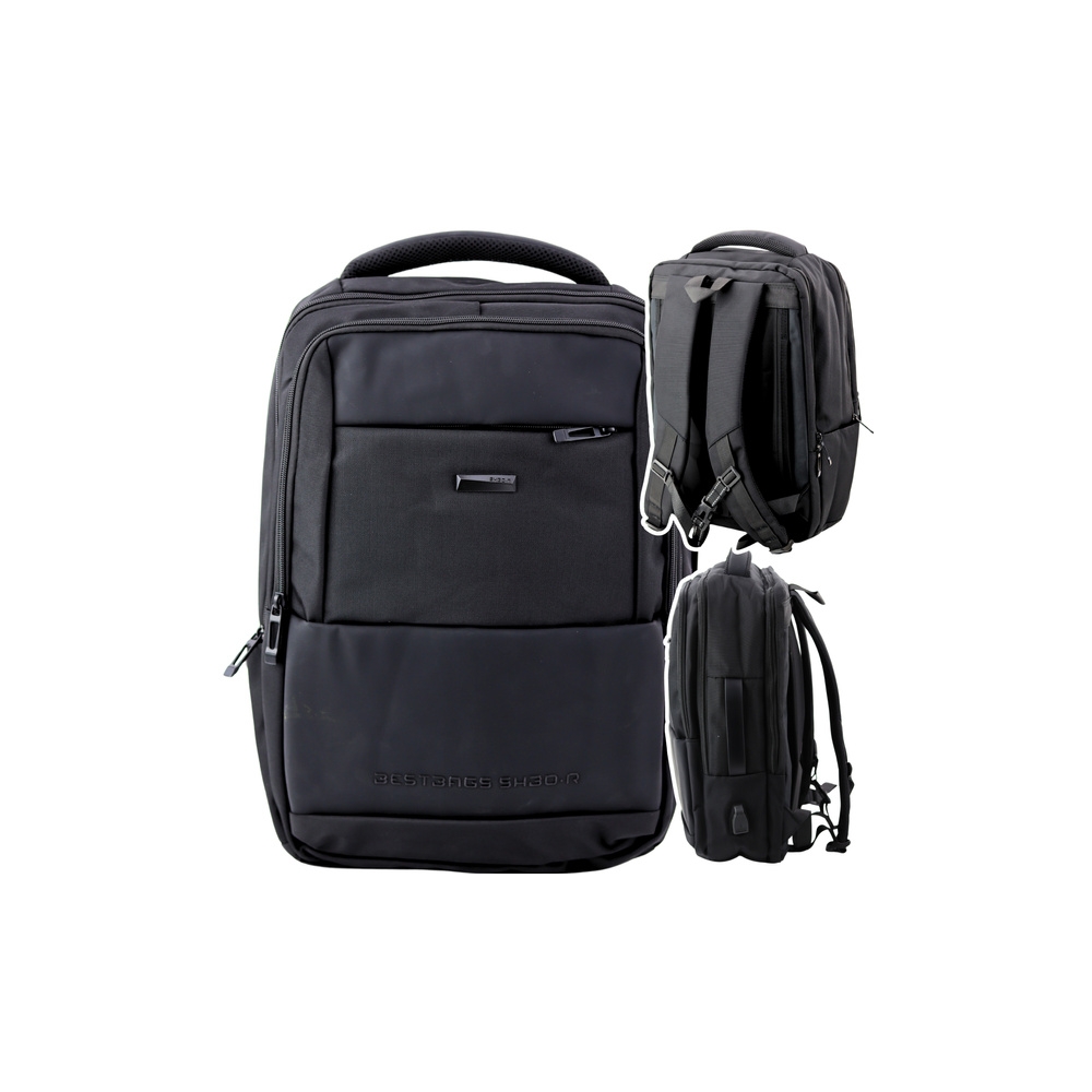 Miesto verslo kuprinė su USB dirželiu ant krūtinės Juoda 26L 45cm-Drabužiai ir aksesuarai, Aksesuarai, Rankinės, kuprinės, lagam