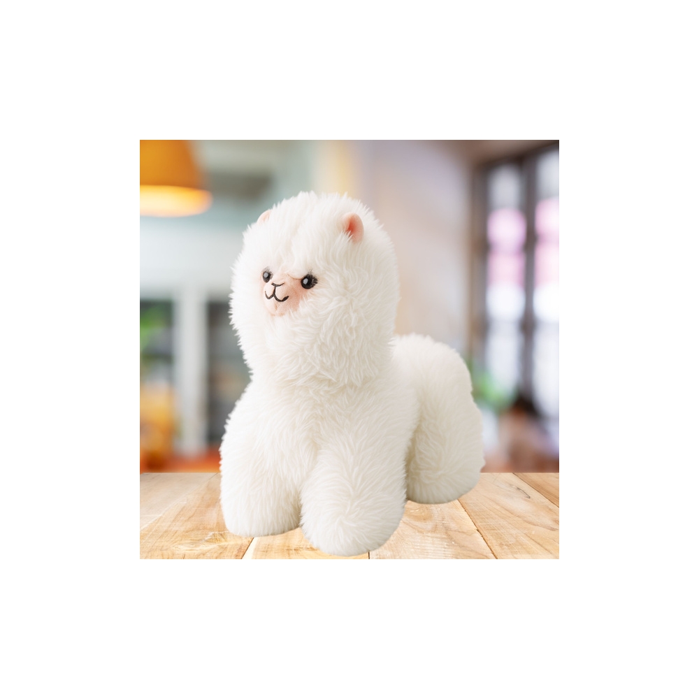Pliušinė lama 40 cm, balta
