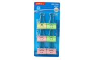 Spalvotų biuro spaustukų rinkinys šypsenėlės 6 vnt 32 mm