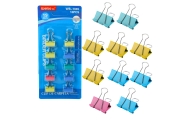 Spalvotų biuro spaustukų rinkinys 10 vnt 19 mm