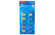 Spalvotų biuro spaustukų rinkinys 10 vnt 19 mm
