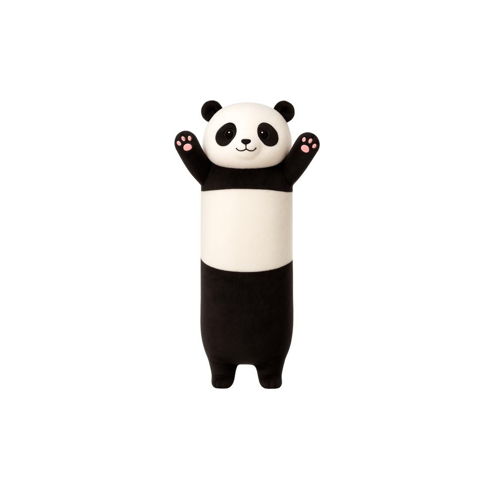 Pliušinis talismanas Panda pagalvė pailgas ritinėlis baltas juodas 70 cm