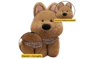 Plush Toy Cuddly Dog With Scarf Brown 25cm