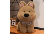 Plush Toy Cuddly Dog With Scarf Brown 25cm