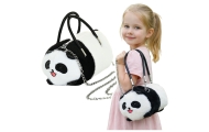 Pliušinė panda krepšys rankenos metalo grandinė juoda balta 20cm
