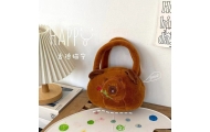 Capybara Plush Bag With Rose Brown 20cm