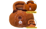 Capybara Plush Bag with Cup Brown 20cm