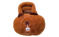 Capybara Plush Bag with Cup Brown 20cm