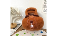 Capybara Plush Bag with Cup Brown 20cm