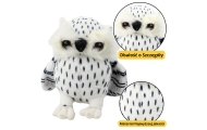 Plush Little Owl Mascot Cuddly Toy White Black Spots 15cm