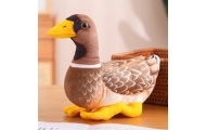 Plush Mascot Cuddly Toy Duck Brown Yellow 28cm