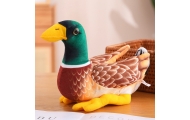 Pliušinis ančiukas talismanas rudai žalias 28cm
