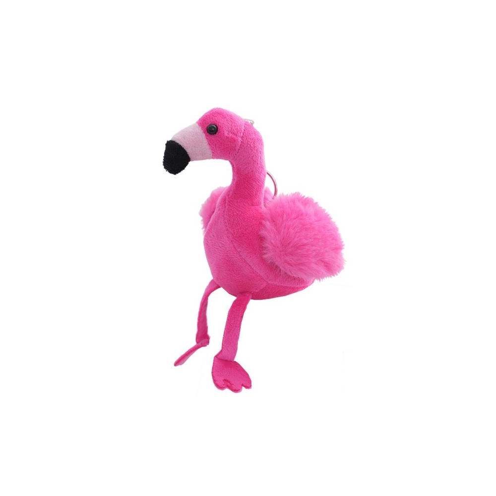 Pliušinis raktų pakabukas pūkuotas Flamingas rožinis 12cm-Žaislai, Minkšti žaislai-e-vaikas