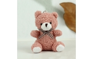 Teddy Bear Plush Keychain Pendant Decoration Pink 8cm