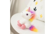Plush Unicorn Keychain Metal Ring White 12cm