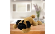 Pluszowa Maskotka Przytulanka Pies Mops Leżący Brązowy 40cm
