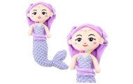 Pliušinė undinėlė su karoliukais apkabinimais Violetinė 32cm