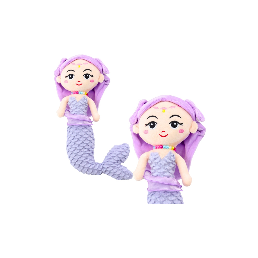 Pliušinė undinėlė su karoliukais apkabinimais Violetinė 32cm