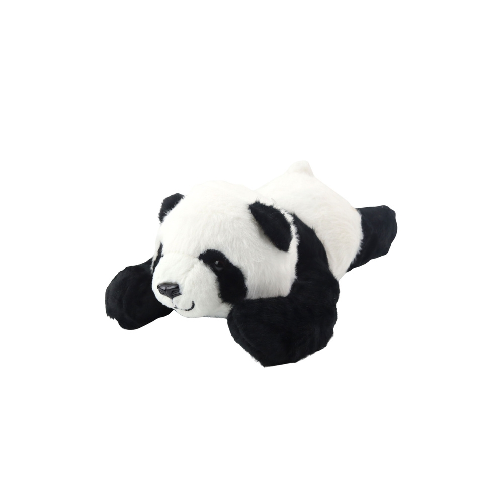Pliušinė gulinti panda 30cm, juoda/balta