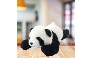 Pliušinė gulinti panda 30cm, juoda/balta