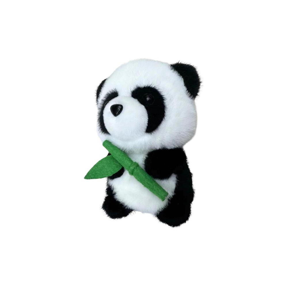 Pliušinis pliušinis talismanas Panda su bambuku 18cm