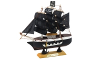 Kolekcinis modelis Dekoratyvinis burlaivis Piratas Juodas 16x15cm