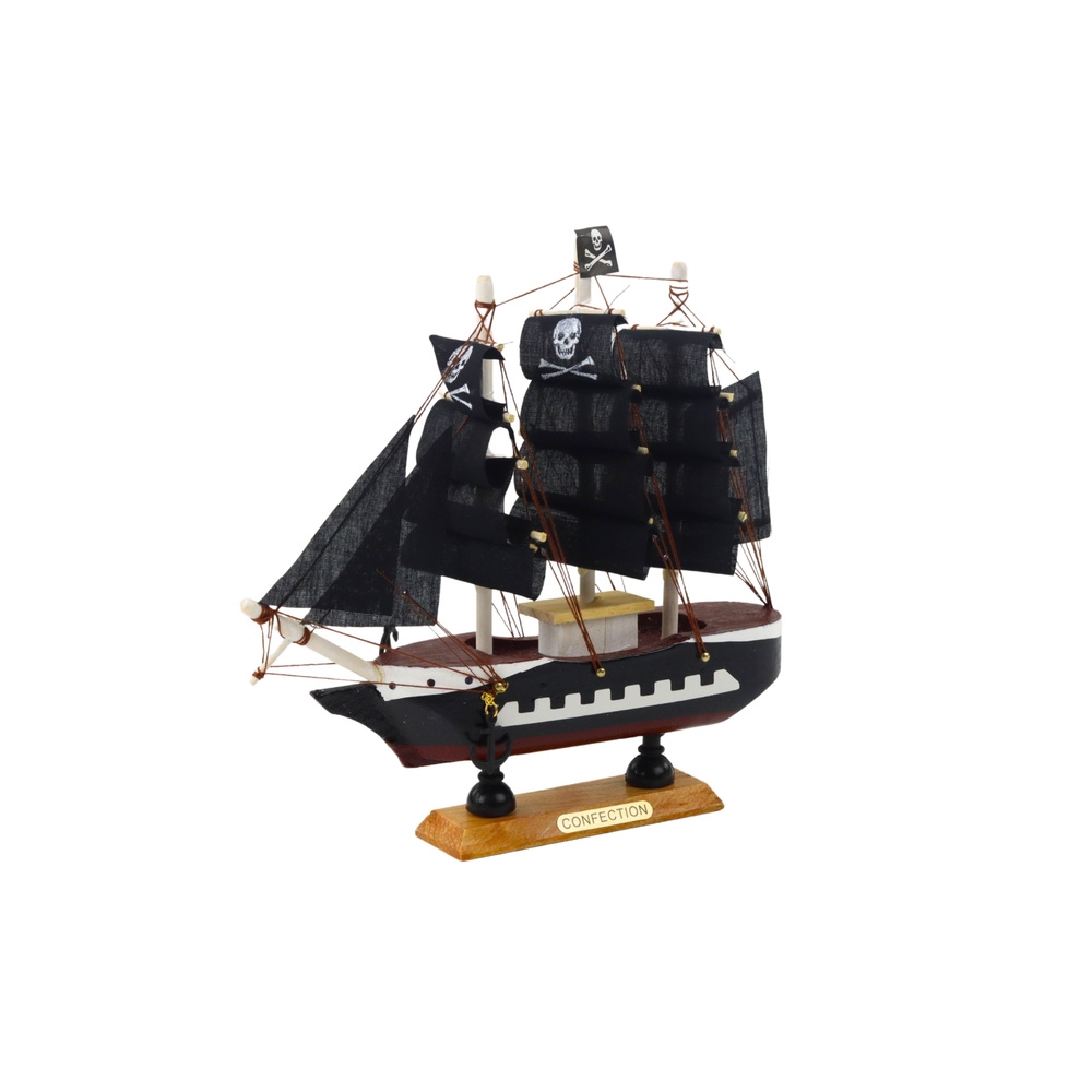 Kolekcinis modelis Dekoratyvinis burlaivis "Piratas" juodas 20x20cm