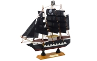 Kolekcinis modelis Dekoratyvinis burlaivis "Piratas" juodas 20x20cm