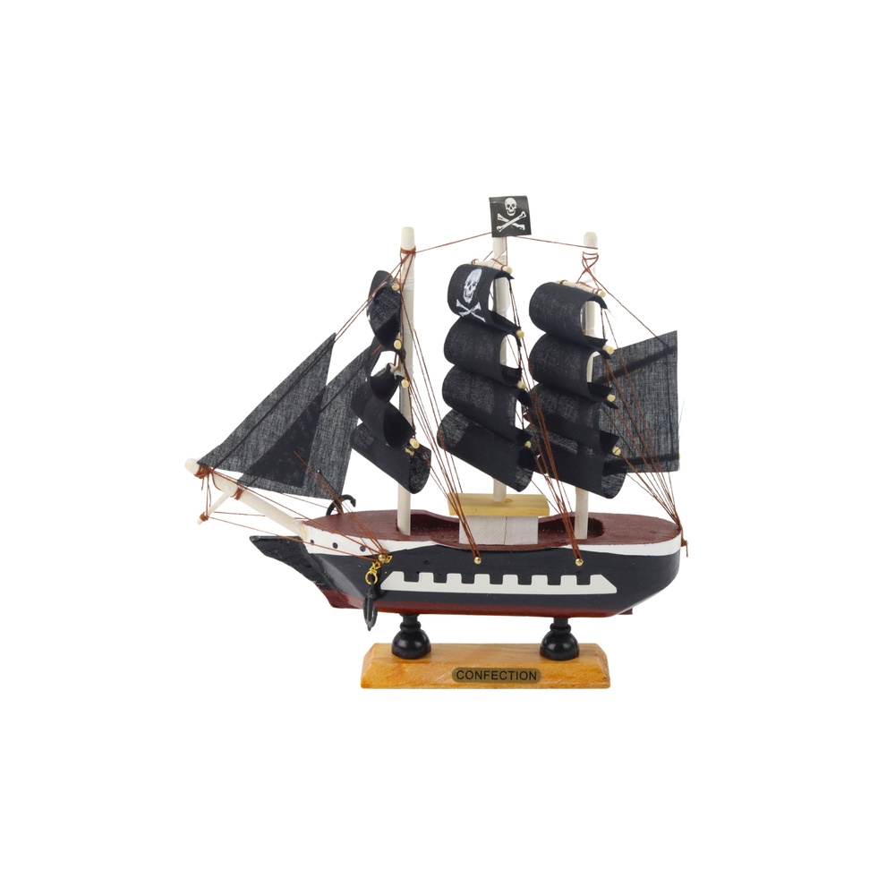Kolekcinis modelis Dekoratyvinis burlaivis "Piratas" juodas 20x20cm