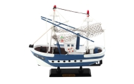 Model Kolekcjonerski Statek Kuter Rybacki Flying Lady Niebieski 24x23cm