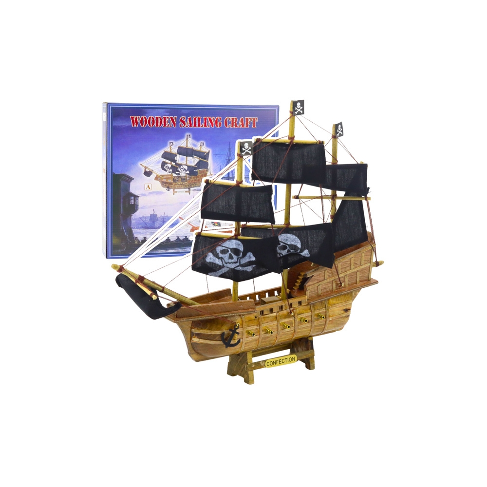 Kolekcinis modelis Dekoratyvinis burlaivis Piratas Juodas 33x29cm