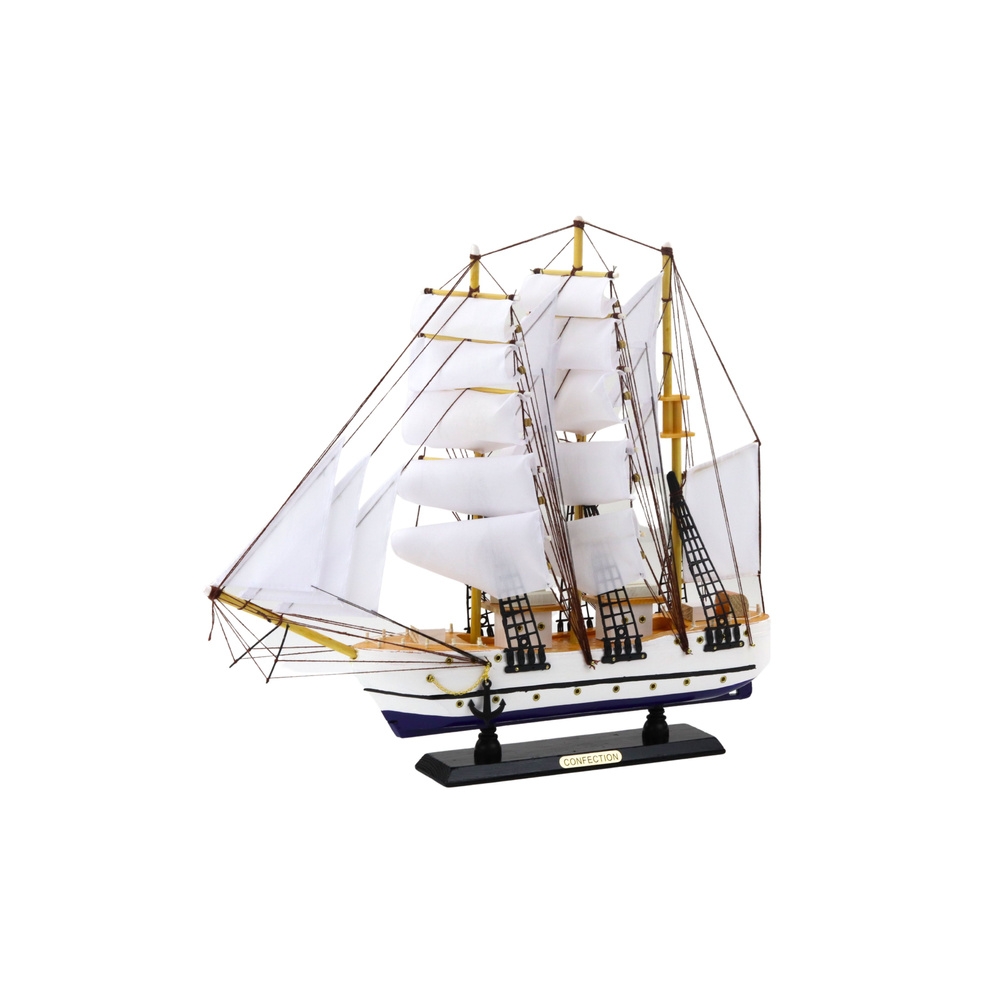 Kolekcinis modelis Dekoratyvinis burlaivis fregata baltas 49x43cm