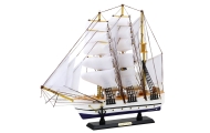 Kolekcinis modelis Dekoratyvinis burlaivis fregata baltas 49x43cm