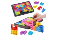 Gra Tetris Pop-It Układanka Puzzle 3w1 Sensoryczna Kolorowa 27el