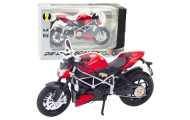 Sports Motorcycle Metal Lights Sounds Silver Elements Red 1:12
