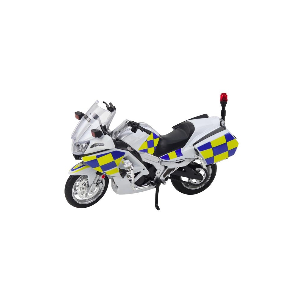 Policijos motociklas metalinis žibintai Garsas Baltas 1:12