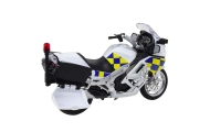 Police Motorcycle Metal Lights Sounds White 1:12