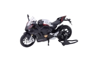 Sportinis metalinis motociklas žibintai Garsai Sidabrinės dalys Juoda V4 1:12