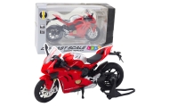 Sports Motorcycle Metal Lights Sounds Red 1:12