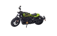 Motorcycle Chopper Metal Lights Sounds Black Green Elements 1:12