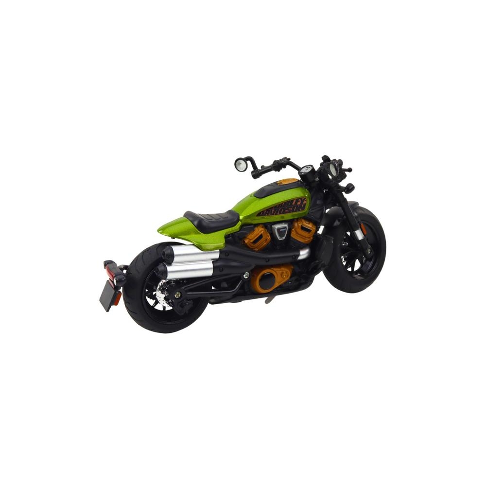 Chopper metalinis motociklas žibintai skamba juodai žali komponentai 1:12